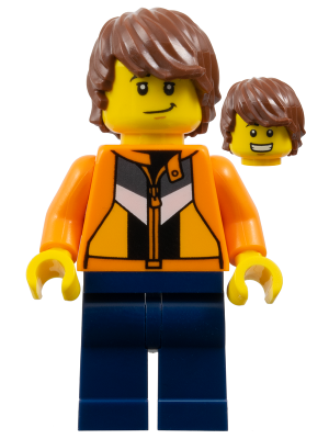 Soapbox Race Reporter - Male, Orange Jacket with Panels and Zipper, Dark Blue Legs, Reddish Brown Tousled Hair – ГРАДСКИ