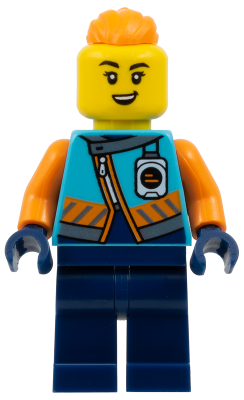 Arctic Explorer - Female, Medium Azure Jacket, Name Badge, Orange Topknot Braid Hair – ГРАДСКИ