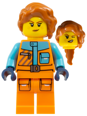 Arctic Photographer - Female, Orange Jacket and Legs, Medium Azure Trim, Dark Orange Hair – ГРАДСКИ