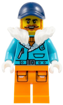 Arctic Explorer Captain - Male, Medium Azure Jacket, White Fur Collar, Dark Orange Beard, Dark Blue Cap – ГРАДСКИ