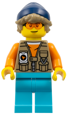 Arctic Explorer - Male, Dark Tan Vest over Orange Shirt, Medium Azure Legs, Dark Blue Beanie, Dark Tan Hair, Orange Glasses – ГРАДСКИ