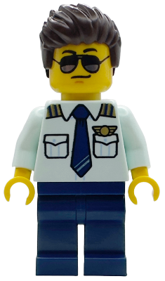 Air Ambulance Pilot - Male, Light Aqua Shirt with Tie, Dark Blue Legs, Dark Brown Hair, Sunglasses – ГРАДСКИ