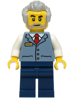 Station Master - Sand Blue Vest over White Shirt, Dark Blue Legs, Light Bluish Gray Hair – ГРАДСКИ