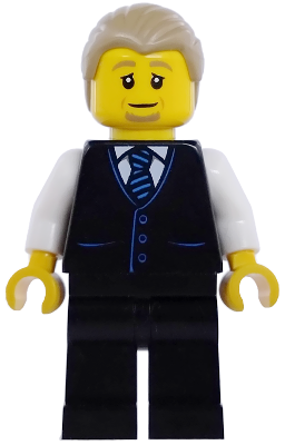 Air Traffic Controller - Male, Black Vest with Blue Striped Tie, Black Legs, Dark Tan Hair Combed – ГРАДСКИ