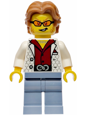Police - City Bandit Crook Male, White Vest, Medium Nougat Wavy Hair, Sideburns, Orange Glasses – ГРАДСКИ