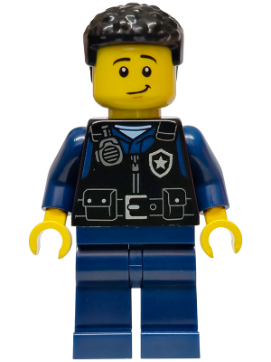 Police - City Officer Male, Black Safety Vest with Silver Star Badge Logo, Dark Blue Legs, Black Coi – ГРАДСКИ