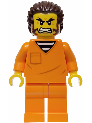 Police - City Jail Prisoner Male, Orange Prison Jumpsuit, Dark Brown Hair and Sideburns – ГРАДСКИ