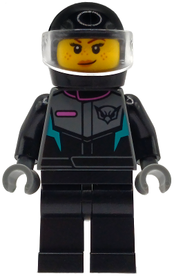 Jet Pilot - Female, Racing Suit with Hawk Head Logo, Black Legs, Black Helmet, Trans-Clear Visor, Sm – ГРАДСКИ