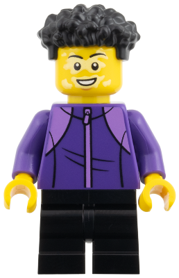 Child - Boy, Dark Purple Tracksuit, Black Medium Legs, Coiled Hair – ГРАДСКИ