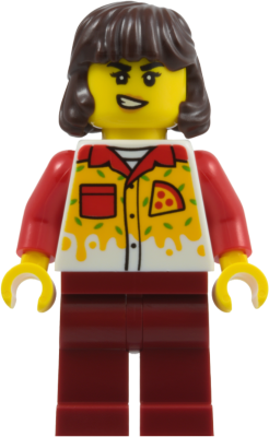 Pizza Delivery Driver - Female, Dark Red Legs, Dark Brown Hair Mid-Length – ГРАДСКИ