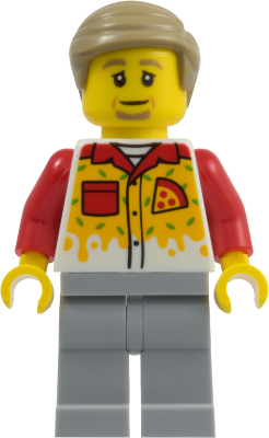 Pizza Delivery Driver - Male, Light Bluish Gray Legs, Dark Tan Hair – ГРАДСКИ