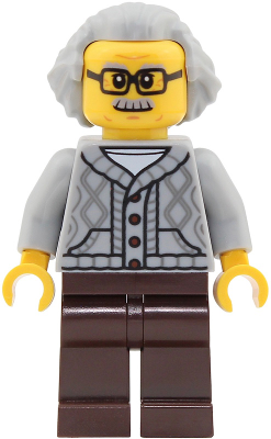 Passenger - Male, Light Bluish Gray Knit Cable Cardigan Sweater, Dark Brown Legs, Light Bluish Gray Hair Swept Back – ГРАДСКИ