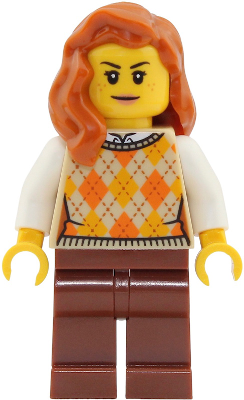 Passenger - Female, Tan Knit Argyle Sweater Vest, Reddish Brown Legs, Dark Orange Hair – ГРАДСКИ