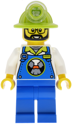 Lava Land Worker - Male, Blue Overalls and Legs, Lime Mining Helmet – ГРАДСКИ