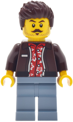 Car Wash Patron - Male, Dark Brown Jacket over Red Hawaiian Shirt, Sand Blue Legs, Dark Brown Hair – ГРАДСКИ