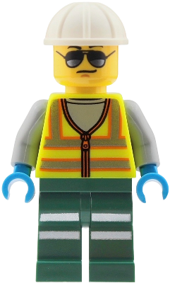 Train Worker - Male, Neon Yellow Safety Vest with Reflective Stripes, Dark Green Legs with Reflectiv – ГРАДСКИ