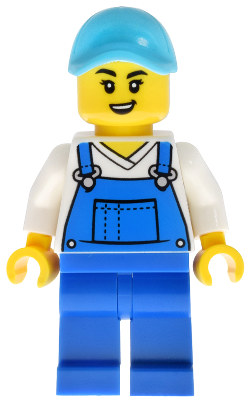 Car Wash Worker - Female, Blue Overalls and Legs, Medium Azure Hat – ГРАДСКИ