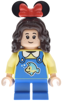 Main Street, U.S.A. Park Guest Child - Girl, Blue Overalls with Flounder, Blue Short Legs – ДИСНИ