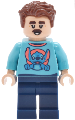 Main Street, U.S.A. Park Guest - Male, Medium Azure Stitch Shirt with Surfboard on Back, Dark Blue Legs – ДИСНИ