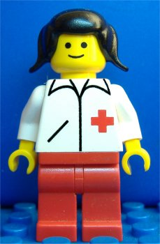 Doctor - Straight Line, Red Legs, Black Pigtails Hair – ГРАДСКИ
