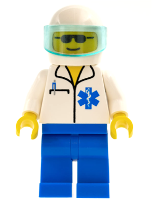Doctor - EMT Star of Life, Blue Legs, White Helmet, Trans-Light Blue Visor – ГРАДСКИ