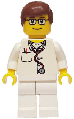 Doctor - Lab Coat Stethoscope and Thermometer, White Legs, Reddish Brown Male Hair, Glasses – ГРАДСКИ