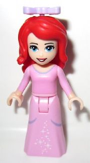 Ariel, Human (Light Nougat) - Bright Pink Dress with White Stars, Lavender Bow – ДИСНИ