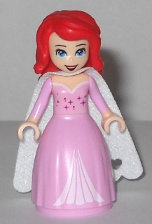Ariel, Human (Light Nougat) - Bright Pink Dress with Magenta Stars, White Cape – ДИСНИ