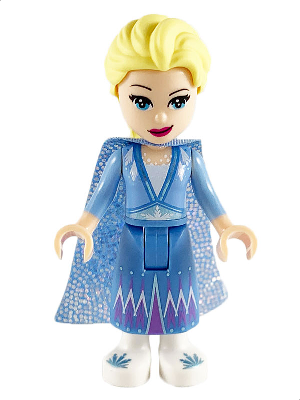 Elsa - Glitter Cape with Two Tails, Medium Blue Skirt with White Shoes, Lopsided Grin – ДИСНИ