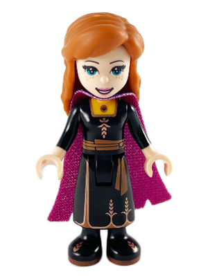 Anna - Black Dress, Magenta and Dark Purple Cape, Wide Smile – ДИСНИ