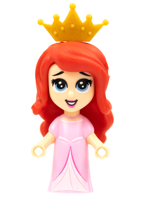 Ariel, Human (Light Nougat) - Micro Doll, Bright Pink Long Dress, Pearl Gold Tiara – ДИСНИ