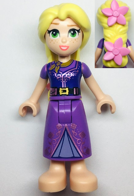 Rapunzel - Mini Doll, Bright Pink Flowers, Dark Purple Vest Closed – ДИСНИ