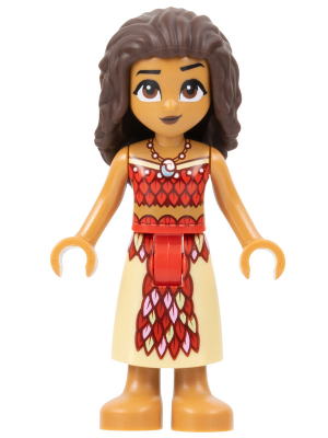 Moana - Mini Doll, Red and Tan Top and Long Skirt with Feathers – ДИСНИ