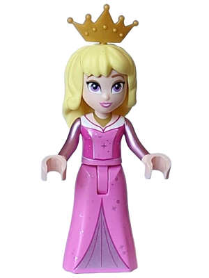 Aurora - Dark Pink Dress, Metallic Pink Sleeves, Gold Necklace and Crown Tiara – ДИСНИ