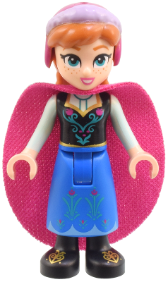 Anna - Blue Skirt, Black Boots and Black Top, Light Aqua Sleeves, Magenta Cape – ДИСНИ