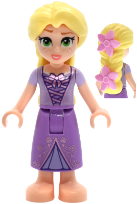 Rapunzel - Mini Doll, 2 Bright Pink Flowers, Metallic Pink Laced Dress – ДИСНИ