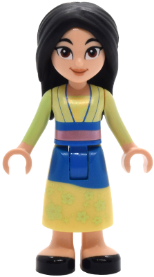 Mulan - Yellowish Green and Bright Light Yellow Robe, Black Shoes, Wide Grin with Corner Indents – ДИСНИ