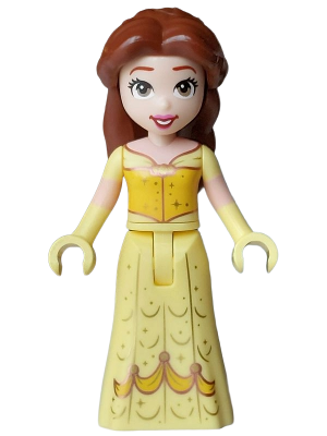 Belle - Mini Doll, Yellow and Bright Light Yellow Dress with Skirt Full Length, Gold Brooch – ДИСНИ