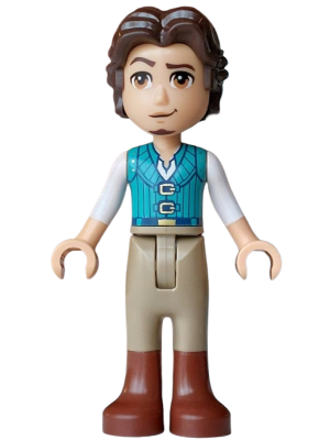 Flynn Rider (Medium Tan) - Mini Doll, Dark Turquoise Vest, Thin Hinge – ДИСНИ
