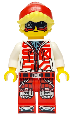 Cooper - Black Visor, White Hoodie, Red Legs – ДРИЙМЗ