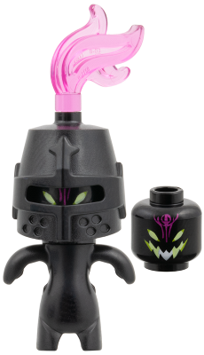 Grimspawn - Black Helmet Castle Closed, Trans-Dark Pink Plume, Forehead Tattoo – ДРИЙМЗ