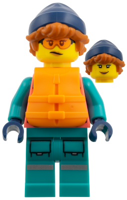 Arctic Explorer - Female, Coral and Dark Turquoise Outfit, Orange Lifevest, Dark Orange Hair, Dark B – ОБУЧИТЕЛНИ