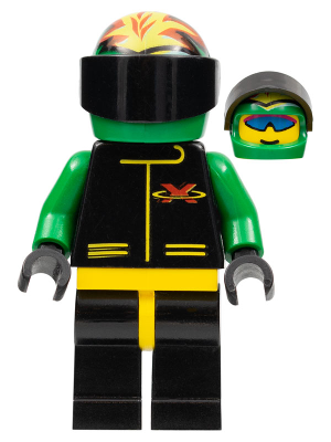 Extreme Team - Green, Black Legs with Yellow Hips, Green Flame Helmet – ГРАДСКИ