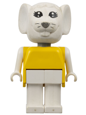 Fabuland Mouse - Marjorie Mouse, White Head and Legs, Yellow Top – СТРАНАТА НА ПРИКАЗКИТЕ