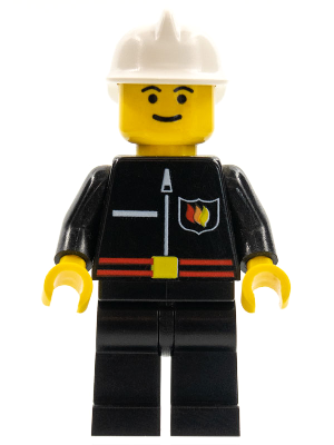 Fire - Flame Badge and Straight Line, Black Legs, White Fire Helmet – ГРАДСКИ