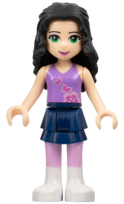 Friends Emma - Dark Blue Layered Skirt, Medium Lavender Top, White Boots – ПРИЯТЕЛИ