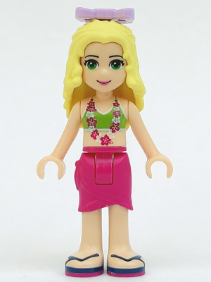 Friends Isabella (Light Nougat) - Lime Bikini Top, Magenta Wrap Skirt, Lavender Bow – ПРИЯТЕЛИ