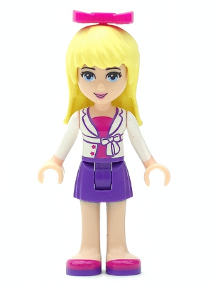 Friends Stephanie - Dark Purple Skirt, Magenta Top with White Jacket, Magenta Bow – ПРИЯТЕЛИ