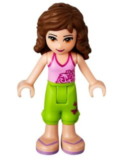 Friends Olivia (Light Nougat) - Lime Cropped Trousers, Bright Pink Top – ПРИЯТЕЛИ