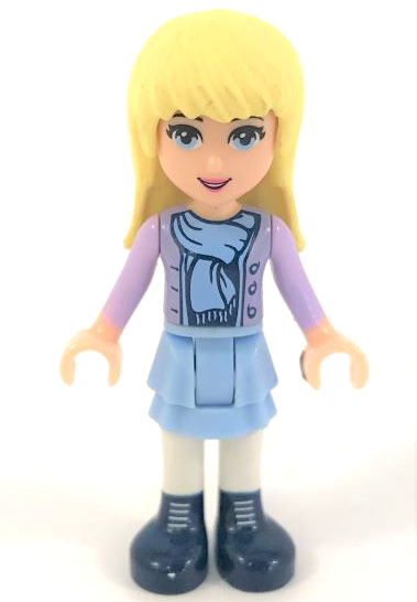 Friends Stephanie - Bright Light Blue Layered Skirt, Medium Lavender Jacket, Scarf – ПРИЯТЕЛИ